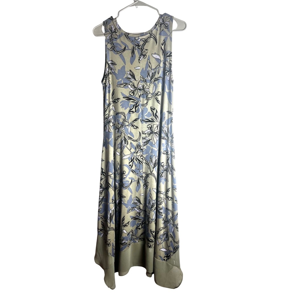 LOGO by Lori Goldstein Floral Sleeveless Handkerchief Hem‎ Maxi Dress Size Small - Picture 6 of 9